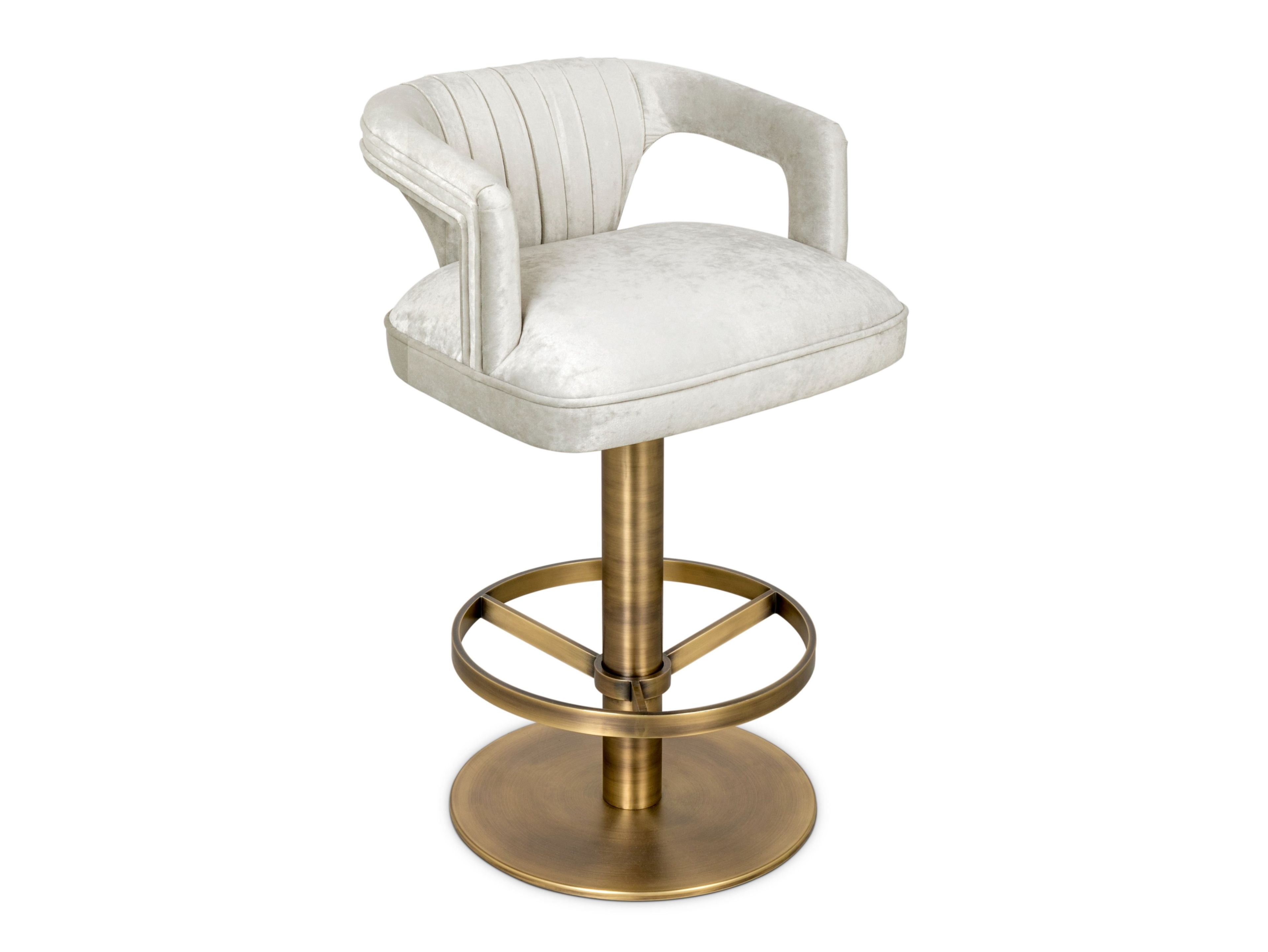 Высокий бархатный поворотный стул с подлокотниками Brabbu KAROO II ARCH-00022391