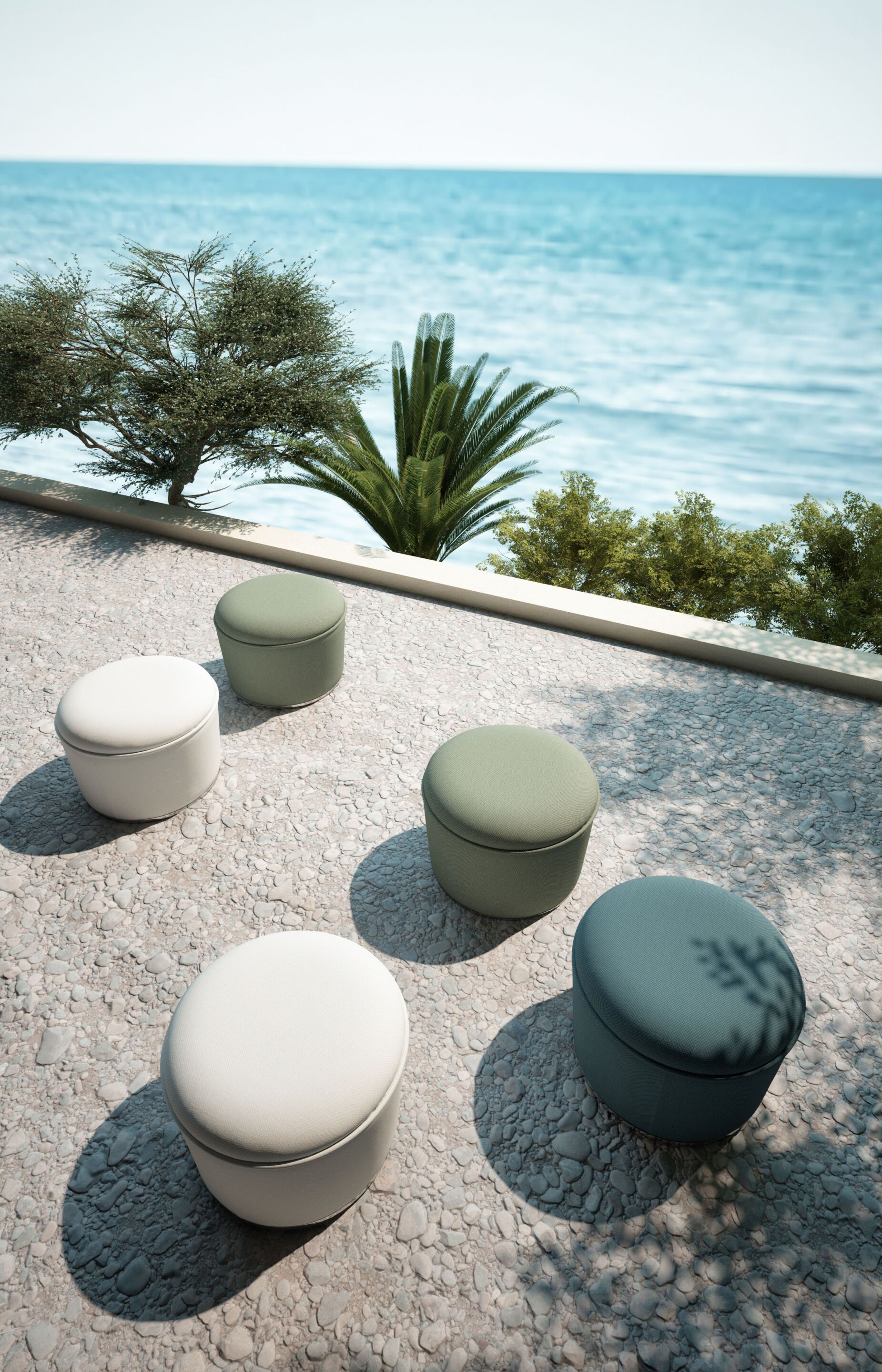 Ткань круглый сад пуфик Galbiati Outdoor Alpemare Collection ARCH-00032948 - Вид №2