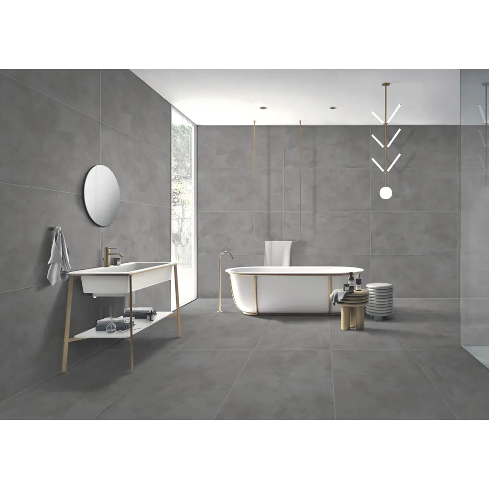 Керамогранит ARCADIA CERAMICA Cement Gris 60×120 см - серый матовый 89383786 STLM-1334921 - Вид №5