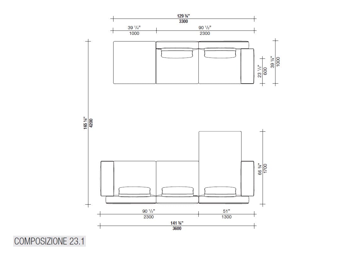 Кожаный диван с полуостровом Lema Venise ARCH-00001213 - Вид №17