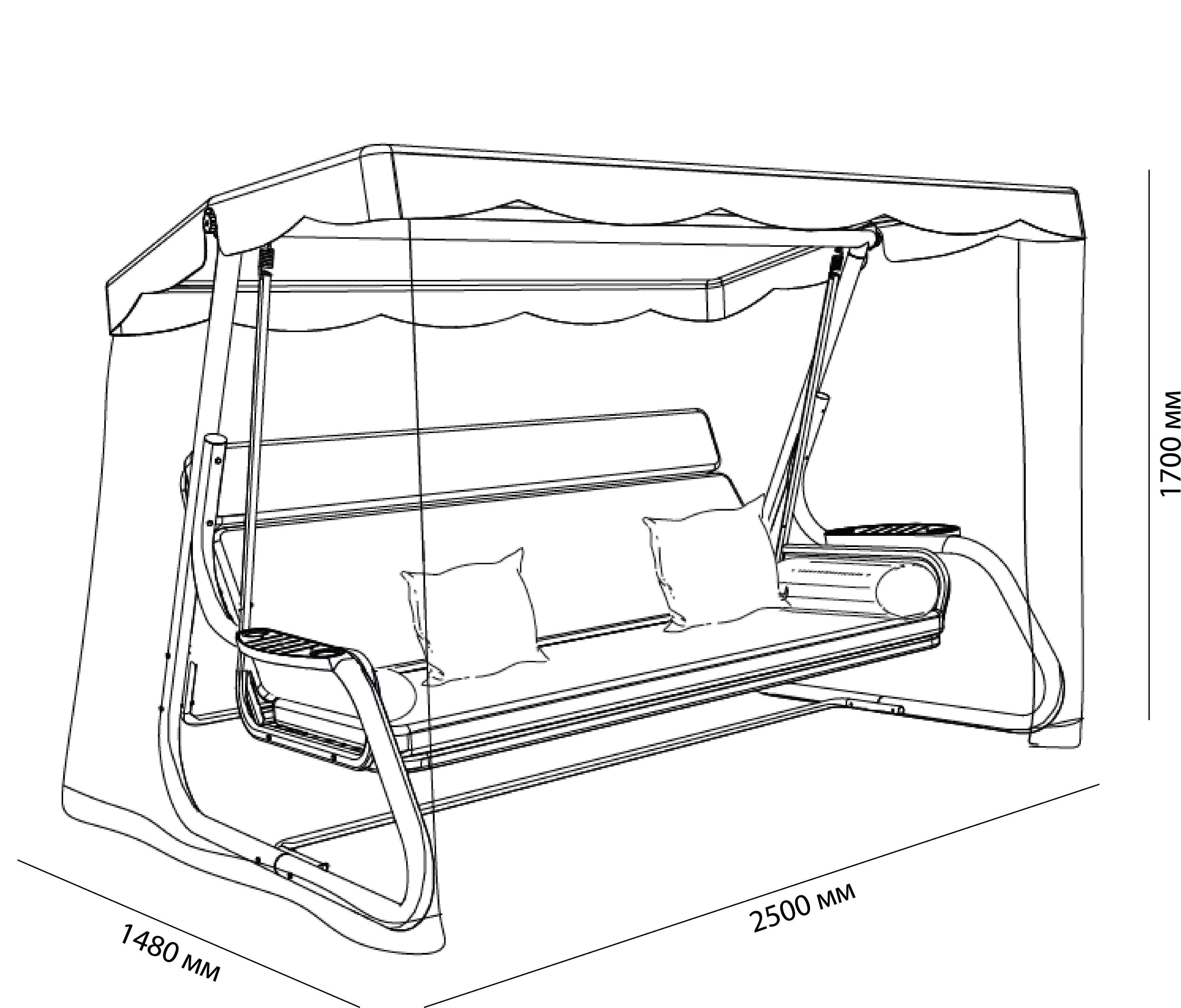 Greengard Сиена - садовые качели для комфортного отдыха на 4 персоны 86489095 STLM-0069313 - Вид №8