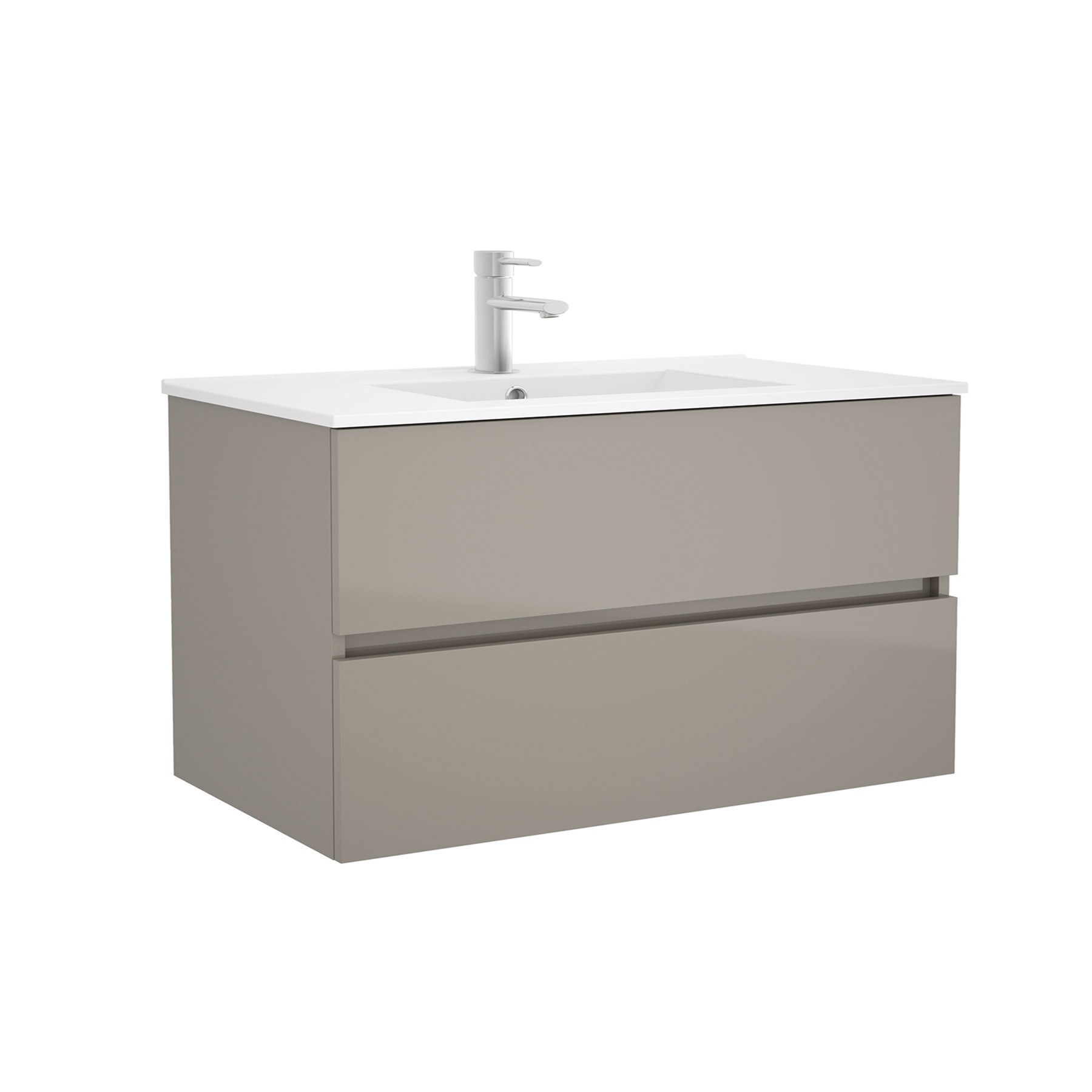23334 SALGAR Мебель для умывальника FUSSION LINE 900 2 ящика GLOSS TAUPE 897 x 540 x 450 мм Глянцево-серо-коричневый - Вид №1