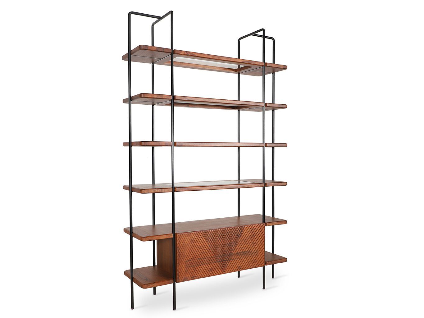 Книжный шкаф из тикового дерева и металла Alankaram REFU ARCH-00113723 - Вид №3