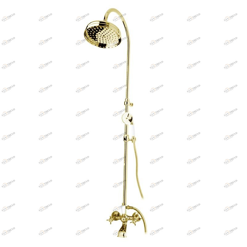 Душевая стойка со смесителем, с изливом, верхним и ручным душем CEZARES NOSTALGIA-CVD-03/24-Bi