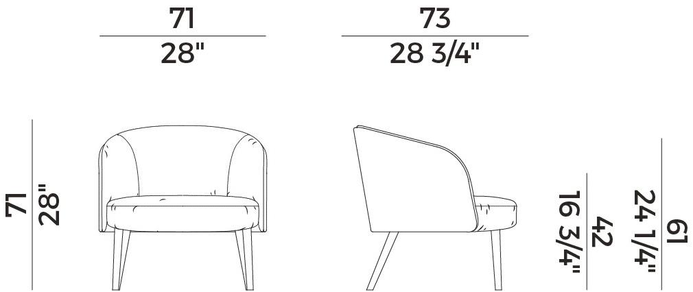 Potocco Кресло из ткани с подлокотниками Lèna 903/pl Lena - Вид №4