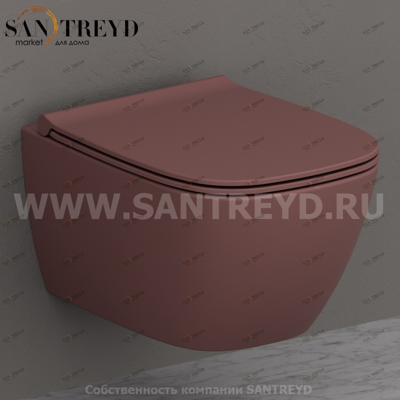 GNS03FR Подвесной унитаз настенный Розовый Ceramica Globo GENESIS Италия