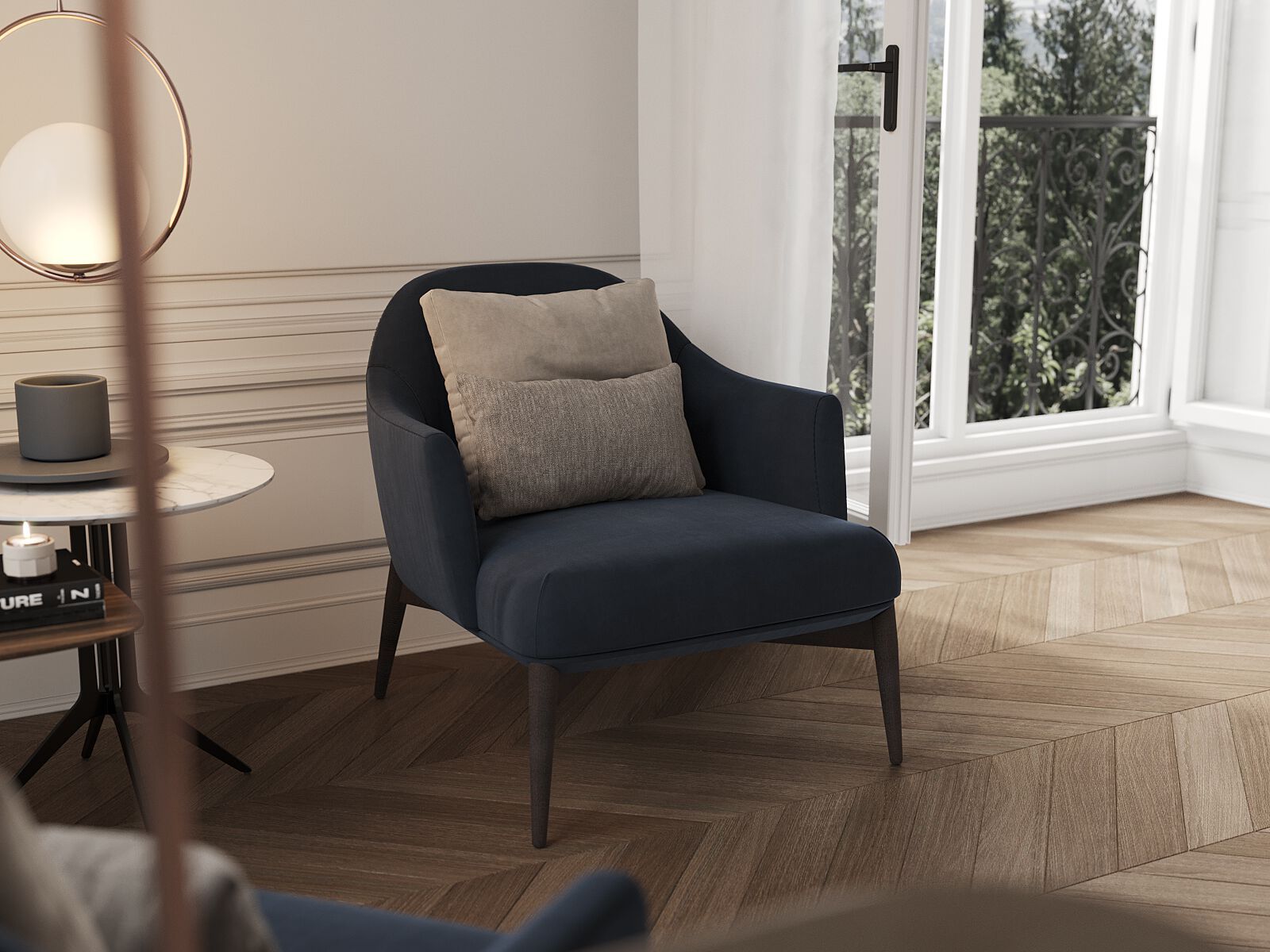 Кожаное кресло с подлокотниками PRADDY Natur ARCH-00063561 - Вид №3