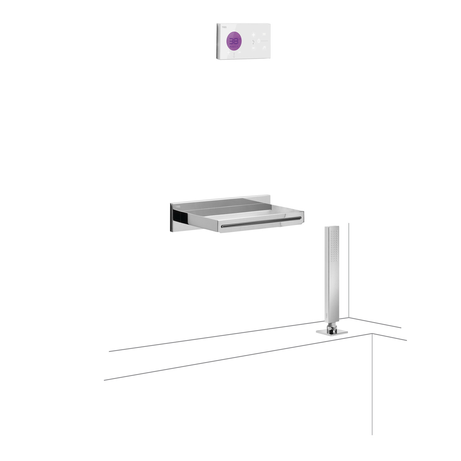 SHOWER TECHNOLOGY 2-ходовой встраиваемый электронный термостатический смеситель Shower Technology Blue Edition, набор для ванны и душа-09286570 TRES Electronic