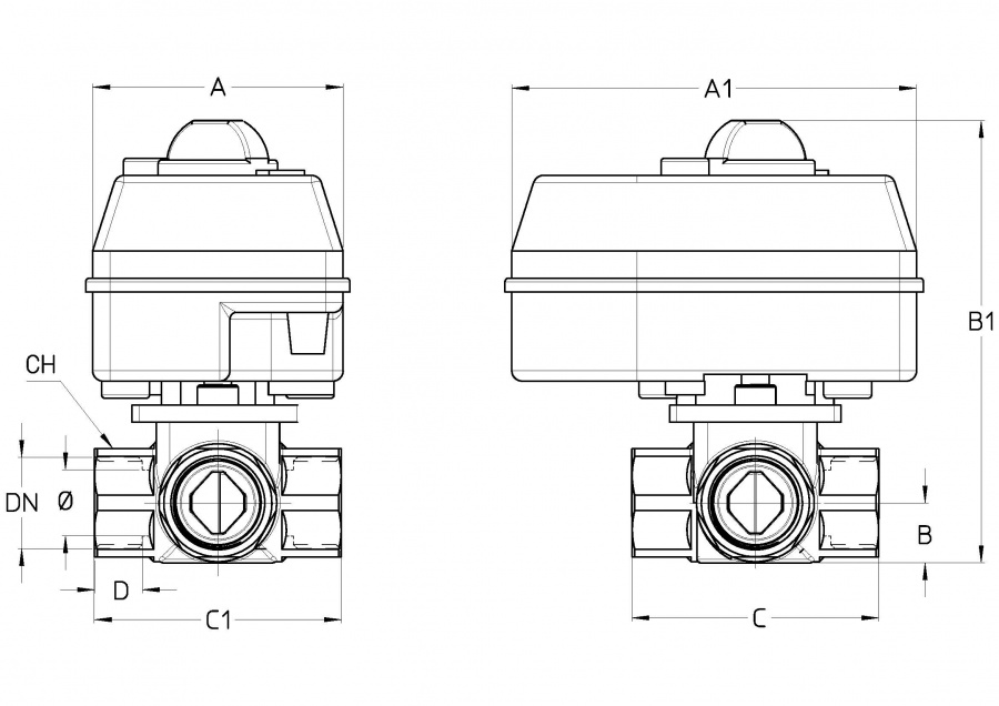 CIMBERIO CIM 681 114 Четырехходовой клапан смешения с электроприводом EMV 120/540 CIM 681  - Вид №1