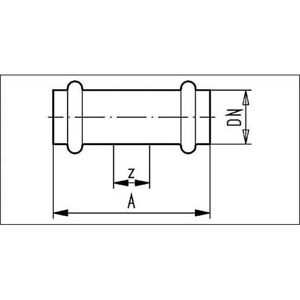 698270S28 SANHA 98270S пресс-фит. нерж.сталь, муфта подвижная ВПр-ВПр 28 мм  - Вид №1