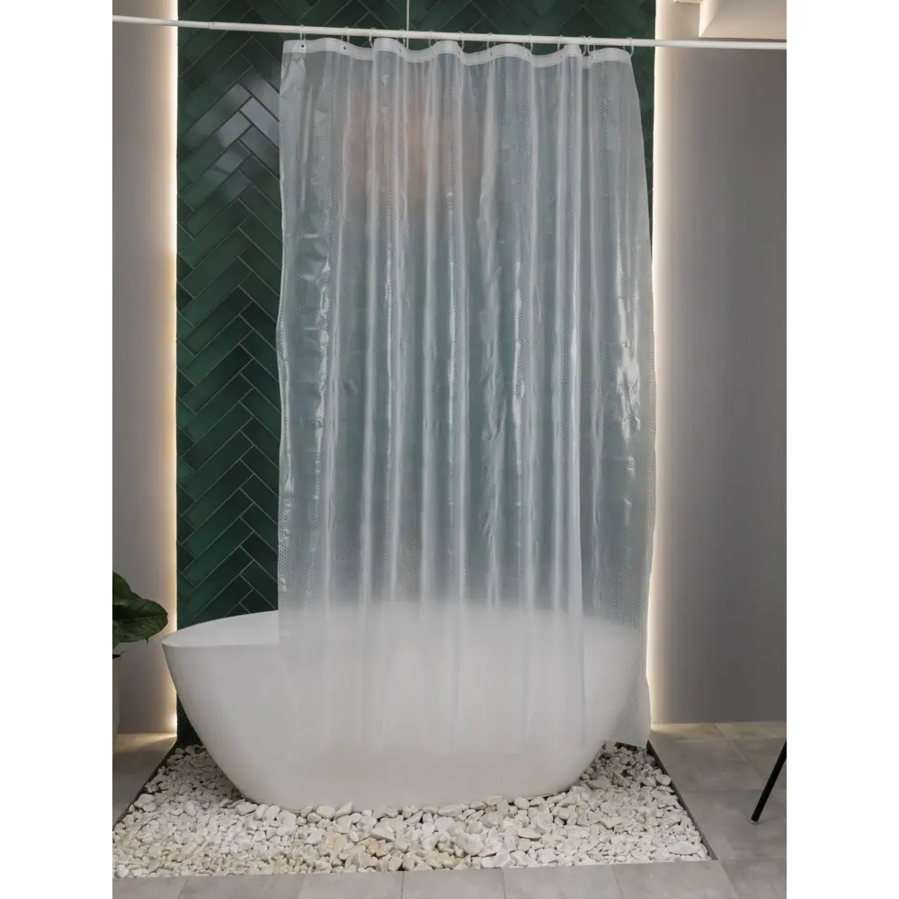 Штора для ванной с кольцами Swensa Bee 3D 180x200 см EVA цвет прозрачный STLM-2093110