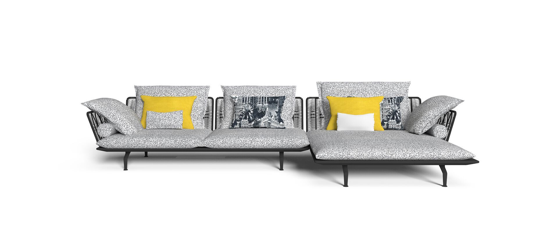 Ткань сад диван с полуостровом Talenti Cruise Alu ARCH-00140707 - Вид №1