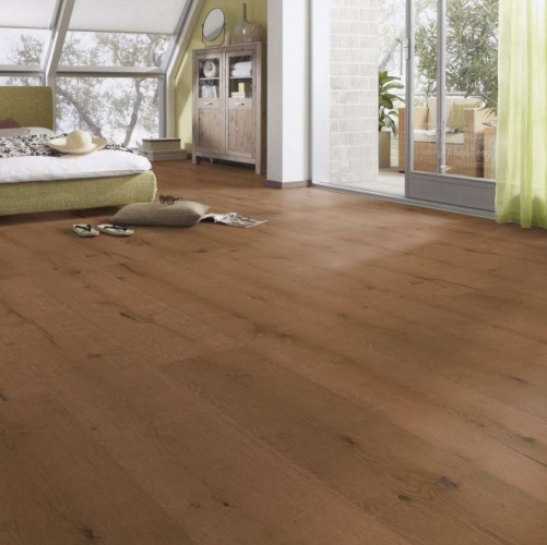 Широкий паркет Meister HD 300 Lindura Коньяк 8415 Дуб Рустик с брашью (Текстурированная) 2600х320 мм 2300200115 - Вид №2