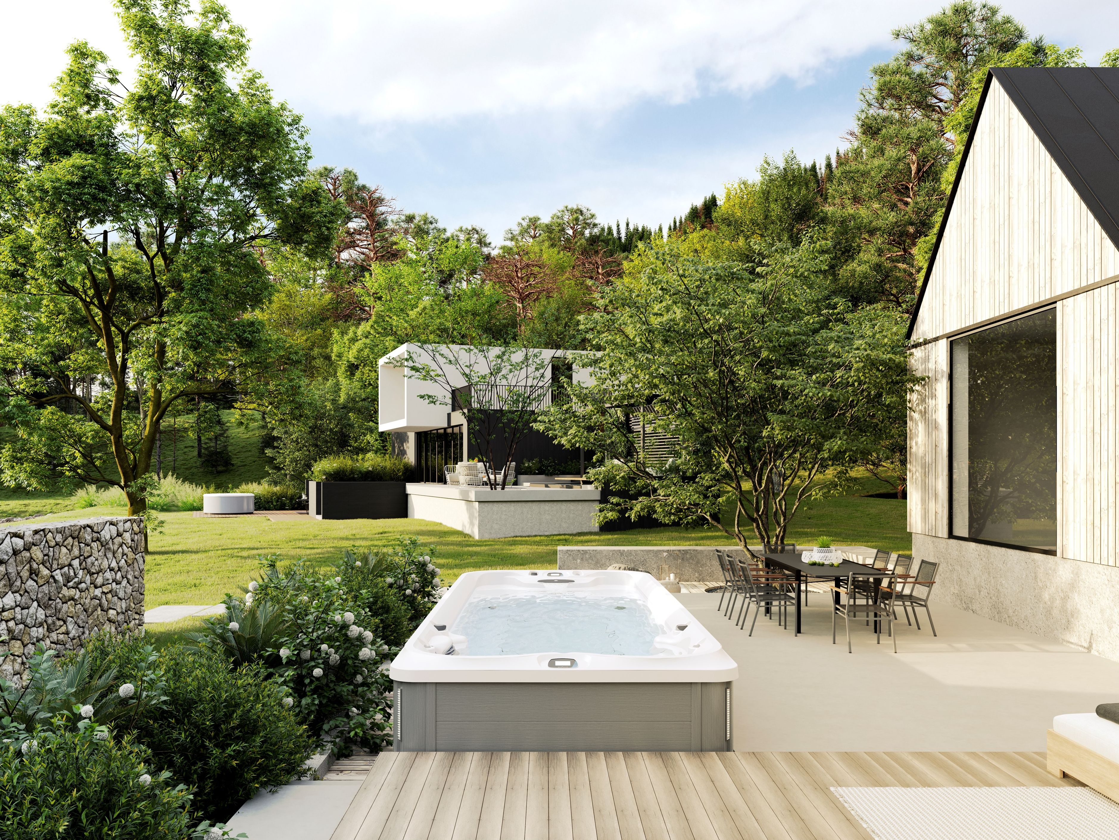 Открытый надземный мини-бассейн с противоточным плаванием Jacuzzi® Swim Spa ARCH-00081763 - Вид №4