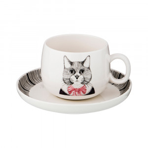 409-123 Посуда фарфоровая Чайная пара на 1 персону "FASHION ANIMALS" 500 мл Lefard