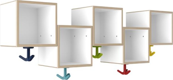 M20.03.005 Модуль рядка асимметричный, 5 мест с эластичными тройными крючками HEWI Kids - Вид №1