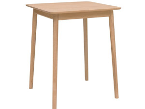 Высокий квадратный стол из белого промасленного дуба