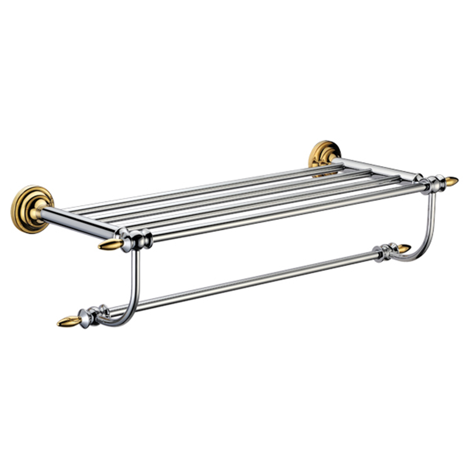 Полка для полотенец MELANA хром+золото MLN-820003 820 серия