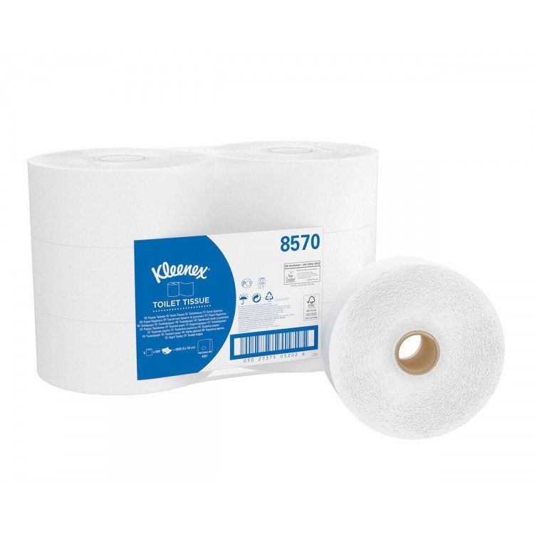 8570 Kimberly Clark Туалетная бумага рулонная Kimberly-Clark Kleenex Jumbo Roll 8570 2-слойная 6 рулонов по 190 м 