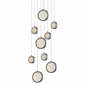 Светильник подвесной 305х48 см никель Bottega P98014M-9 polished nickel DELIGHT COLLECTION ДИЗАЙНЕРСКИЕ 00-3882320 Прозрачный;серебро