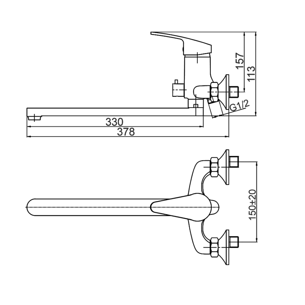 Смеситель для ванны Raiber Nova R2503 однорычажный R2503 Santreyd  - Вид №1