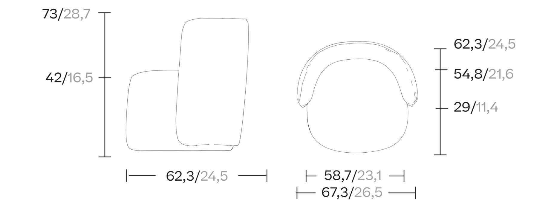 Тканевое вращающееся кресло Kettal Диван O ARCH-00138663 - Вид №2