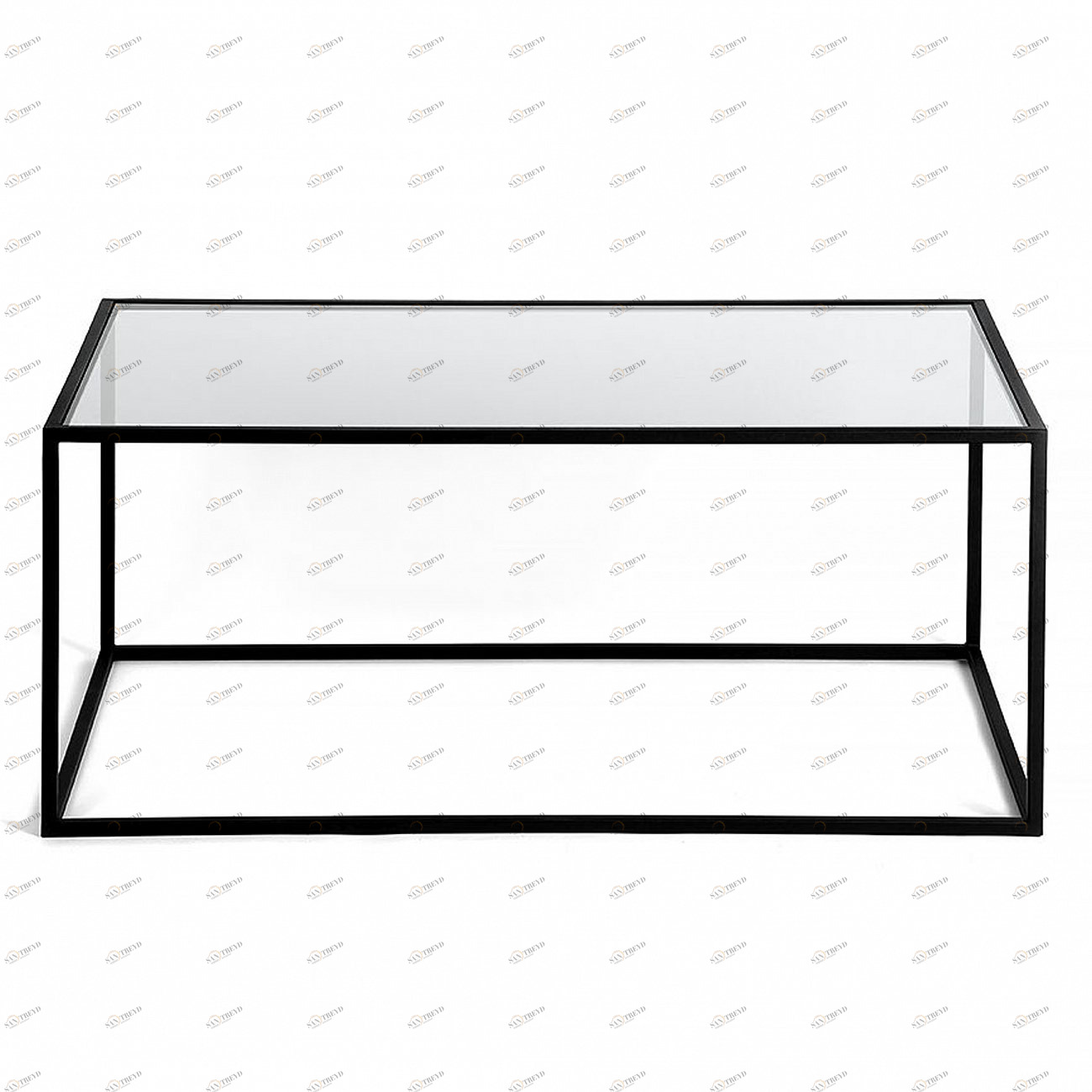 Журнальный столик стеклянный с черными ножками 80 см Darmian into black INTELLIGENT DESIGN  260830 Прозрачный;черный 