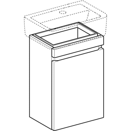 869053000 Шкафчик для раковины Geberit Renova Plan, с одной дверью Geberit  - Вид №1