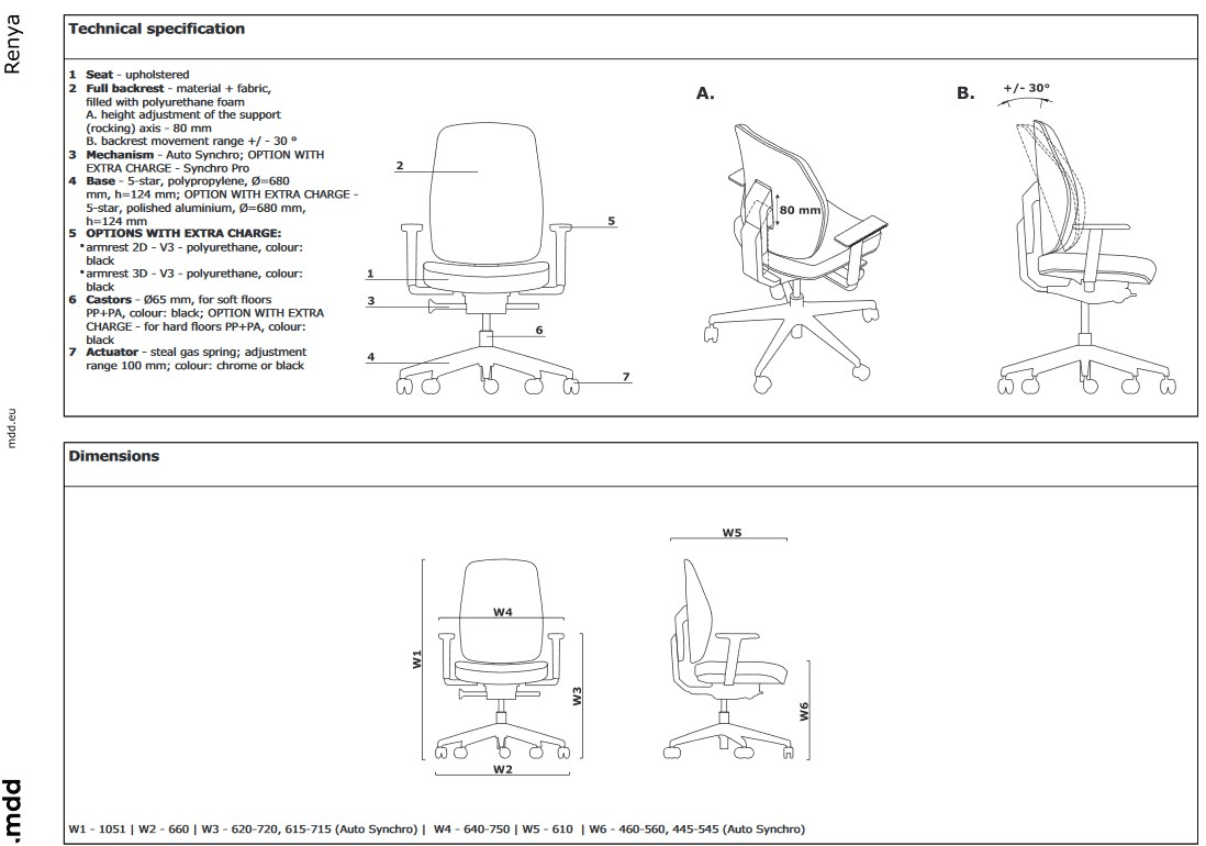 MDD Офисный стул с подлокотниками на колесиках sun-id-1413460 - Вид №7