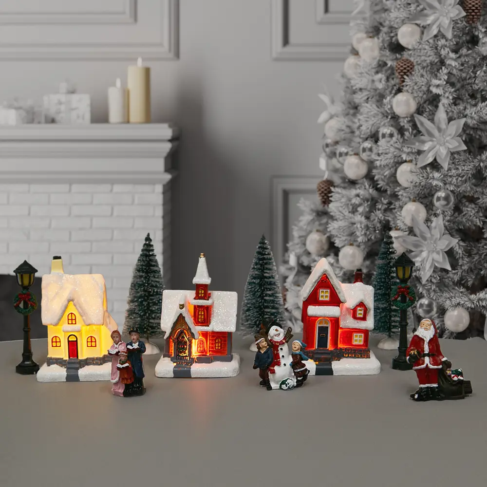 87547183 Набор новогодних светодиодный фигур для дома 11 элементов 35 см STLM-0956399 Santreyd 