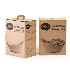 QL10098-WH Салатница с ложками sparrow белая Qualy  - Вид №4