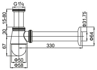 Сифон под раковину Cezares CZR-SB3-03 ARTICOLI VARI - Вид №1