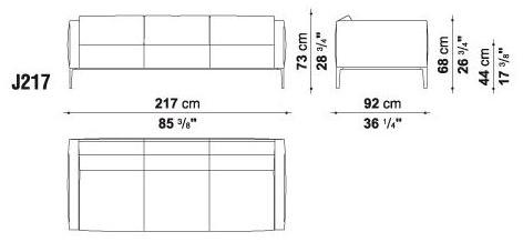 B&B Italia Project 3-х местный тканевый диван Jean 2013 sun-id-1360772 - Вид №1