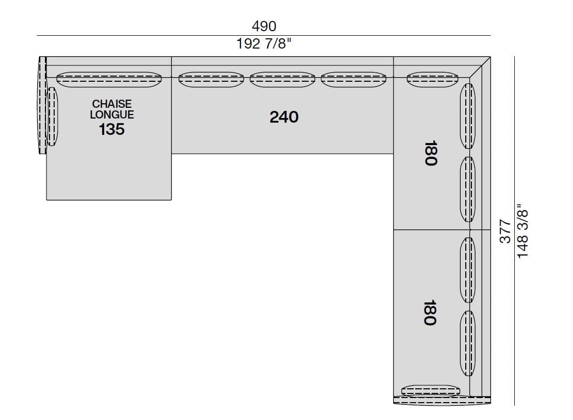 Угловой диван из ткани Porada Soul ARCH-00145038 - Вид №2