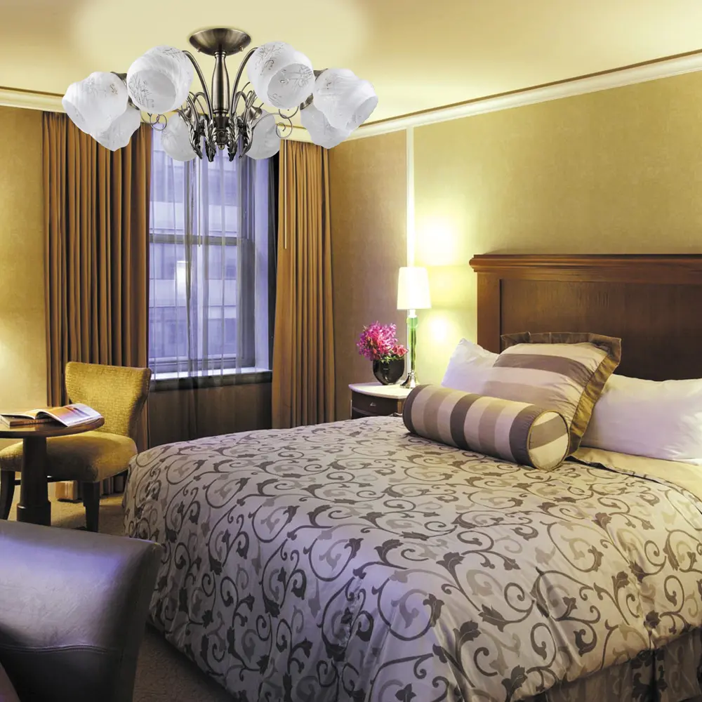 Люстра потолочная «Элегия» КС30070/8С, 8 ламп, 24 м², цвет белый/бронза КЛЮЧНИК STLM-2030625 - Вид №1