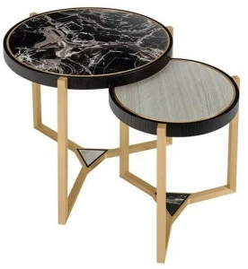 FRATO Круглый журнальный столик из латуни