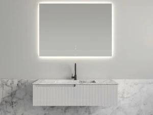 Fiora Тумба под умывальник из полиуретана со столешницей из каррарского мрамора Synergy