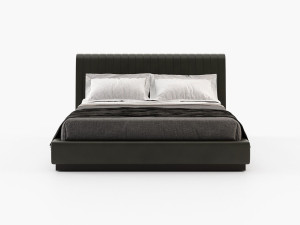 Двуспальная кровать с мягким изголовьем