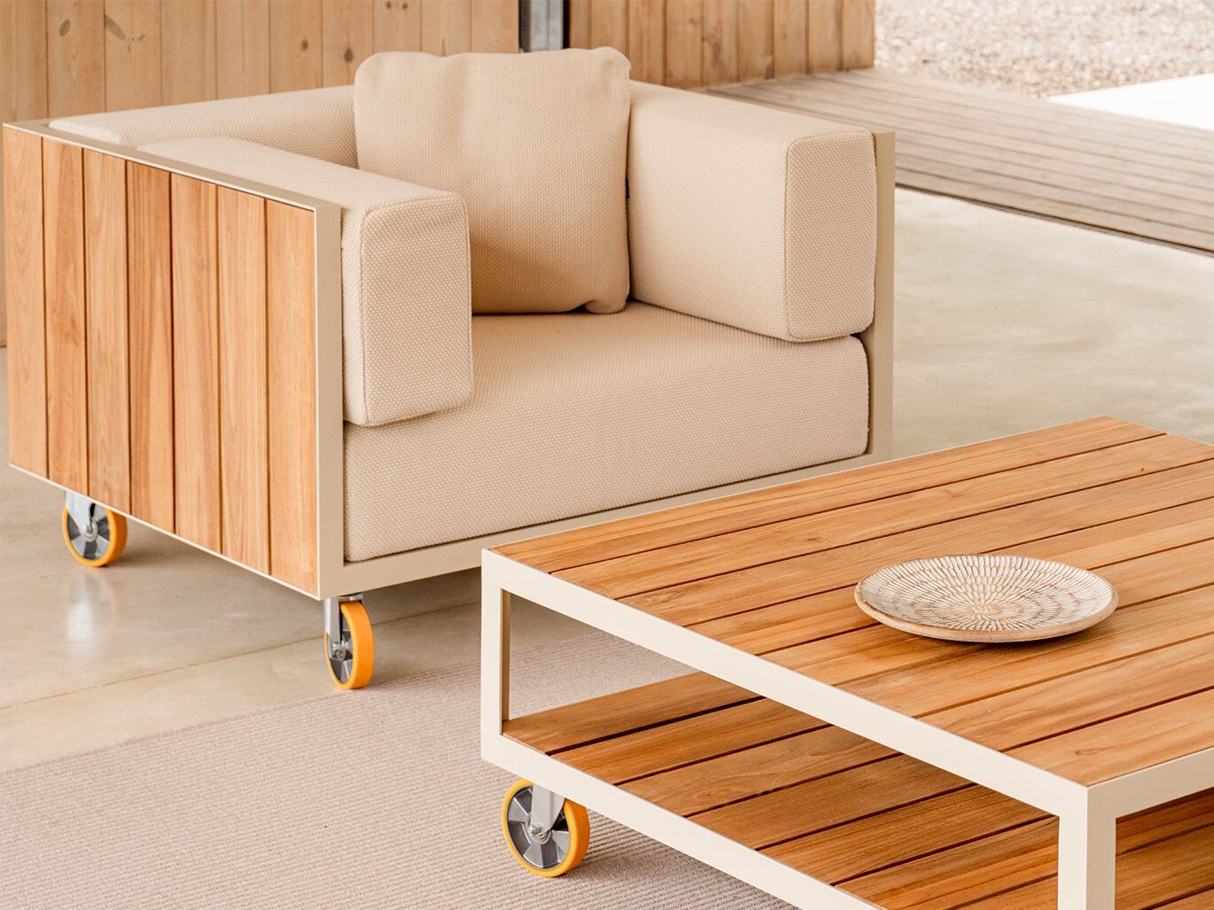 Алюминиевое и деревянное садовое кресло с подлокотниками Vondom Vineyard ARCH-00066003 - Вид №6