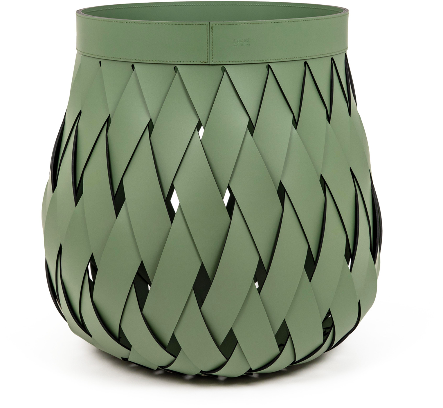 Корзина Canaria - Ø 40XH58 см / регенерированная кожа_черный