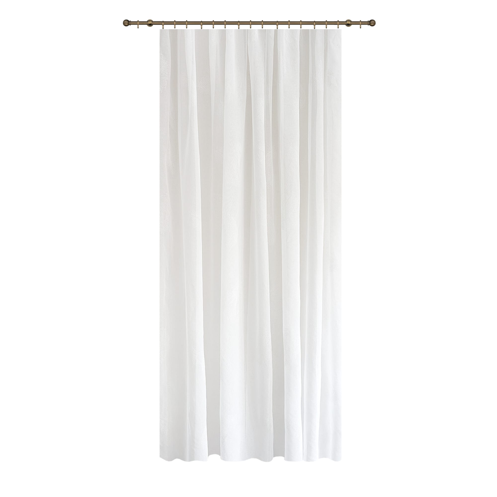 86116178 Штора на ленте для кухни "Перья" 140x180 см цвет белый Santreyd 