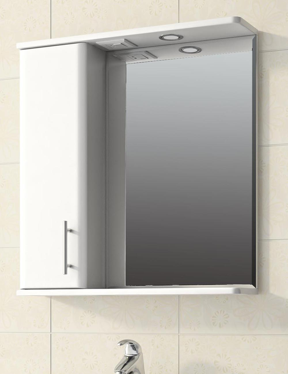 Зеркало Vito левое, со спотом650⨉160⨉700 мм белый VIGO sun-id-665327 - Вид №1