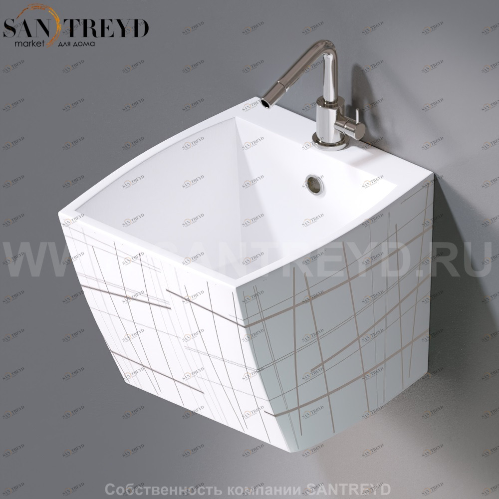 L253.415P Подвесная раковина настенная овальная A. e T. Italia SQUARE белая AeT ITALIA