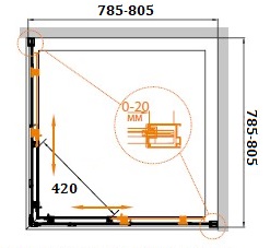Душевой уголок CEZARES RELAX-A-2-80-C-Bi - Вид №1