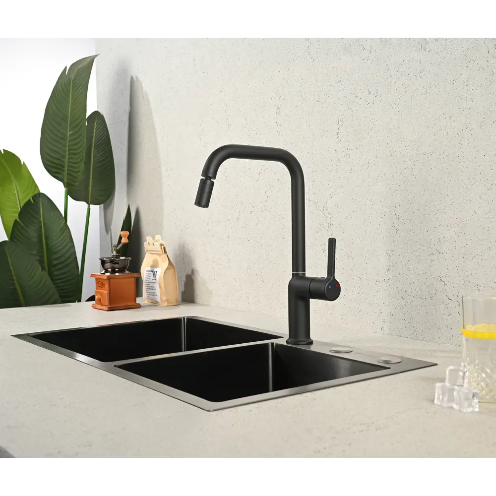 Смеситель Delinia Ина для кухни - черный матовый с однорычажным управлением 88780357 STLM-0880671 - Вид №11