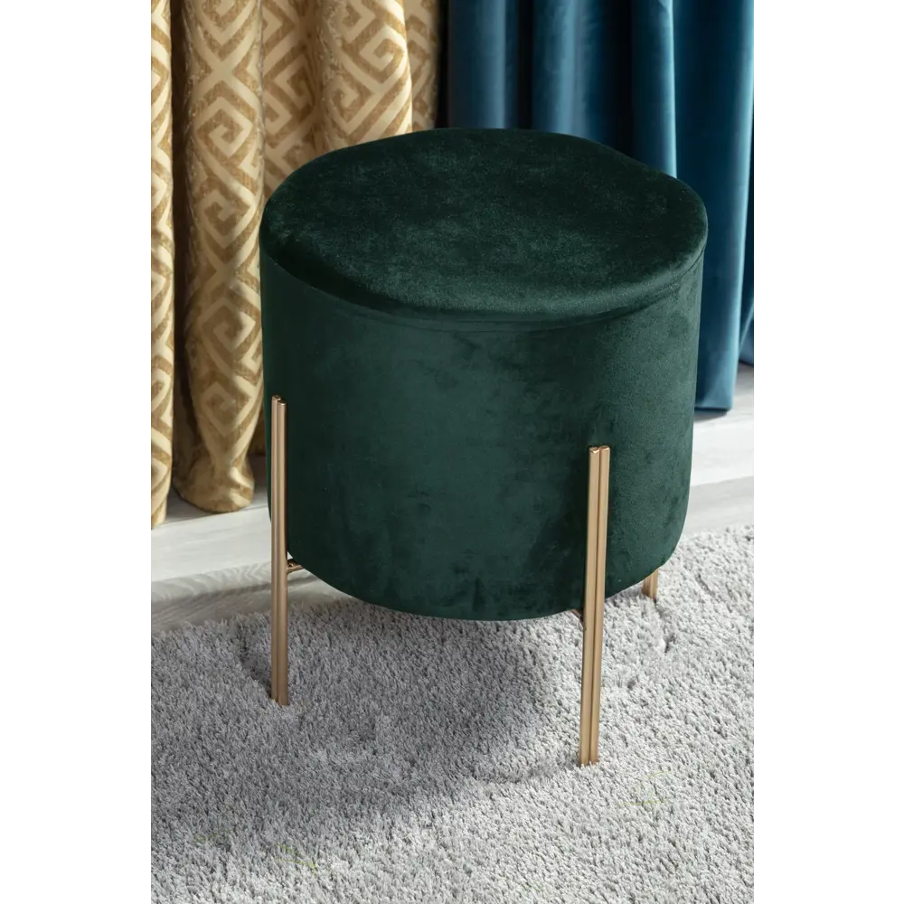 Табурет с мягкой обивкой, бархат, цвет зелёный Atmosphera STLM-2187578 - Вид №4