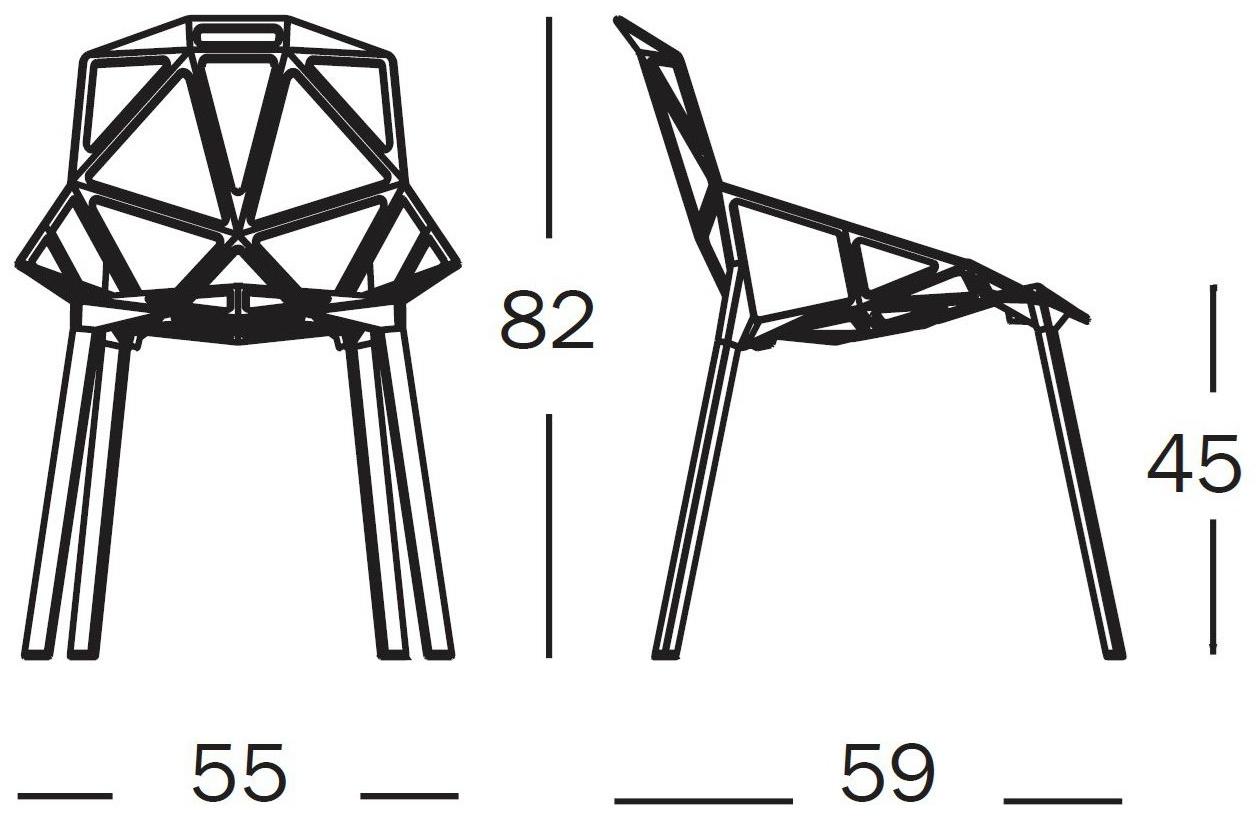 Magis Chair One SD460 Стул белый, выполнен полностью из алюминия в цвете ножки - сиденье: white 5110 - white 5110. - Вид №7