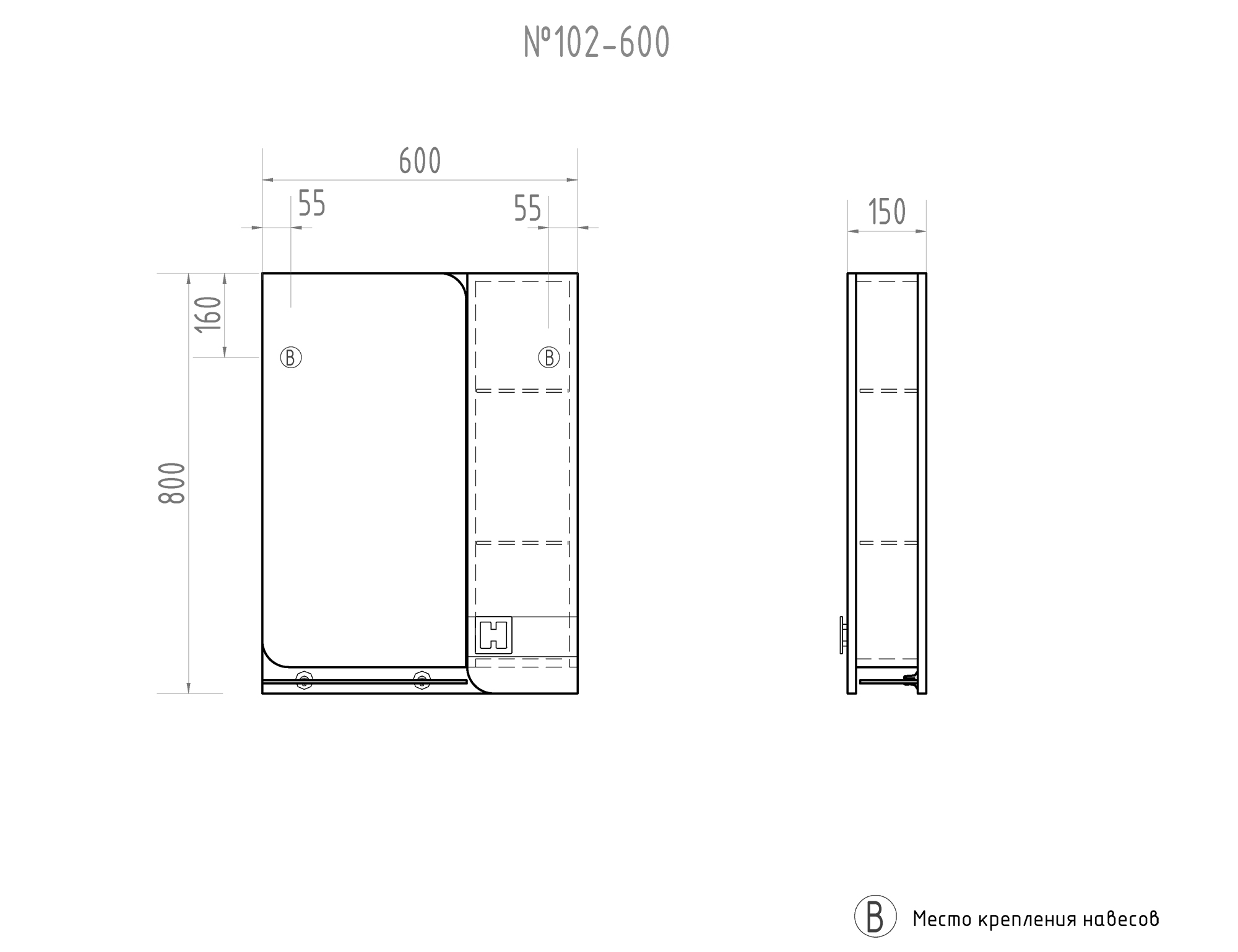 Зеркало Bruno 600 антик600⨉150⨉700 мм антик VIGO sun-id-664585 - Вид №3