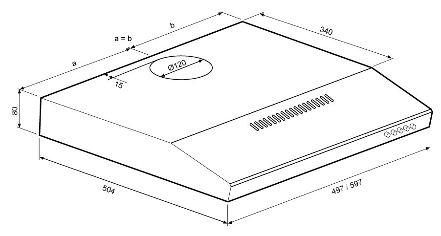 1113959 Вытяжка подвесная KRONA JESSICA SLIM PB 600 серый STDN-0117654 - Вид №10