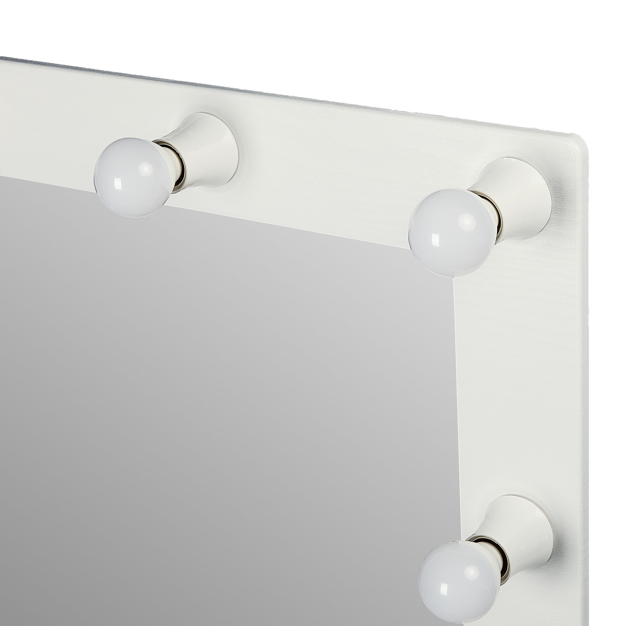 82549257 Декоративное зеркало с внешней подсветкой «Грим» цвет белый 69х68 см Santreyd  - Вид №2